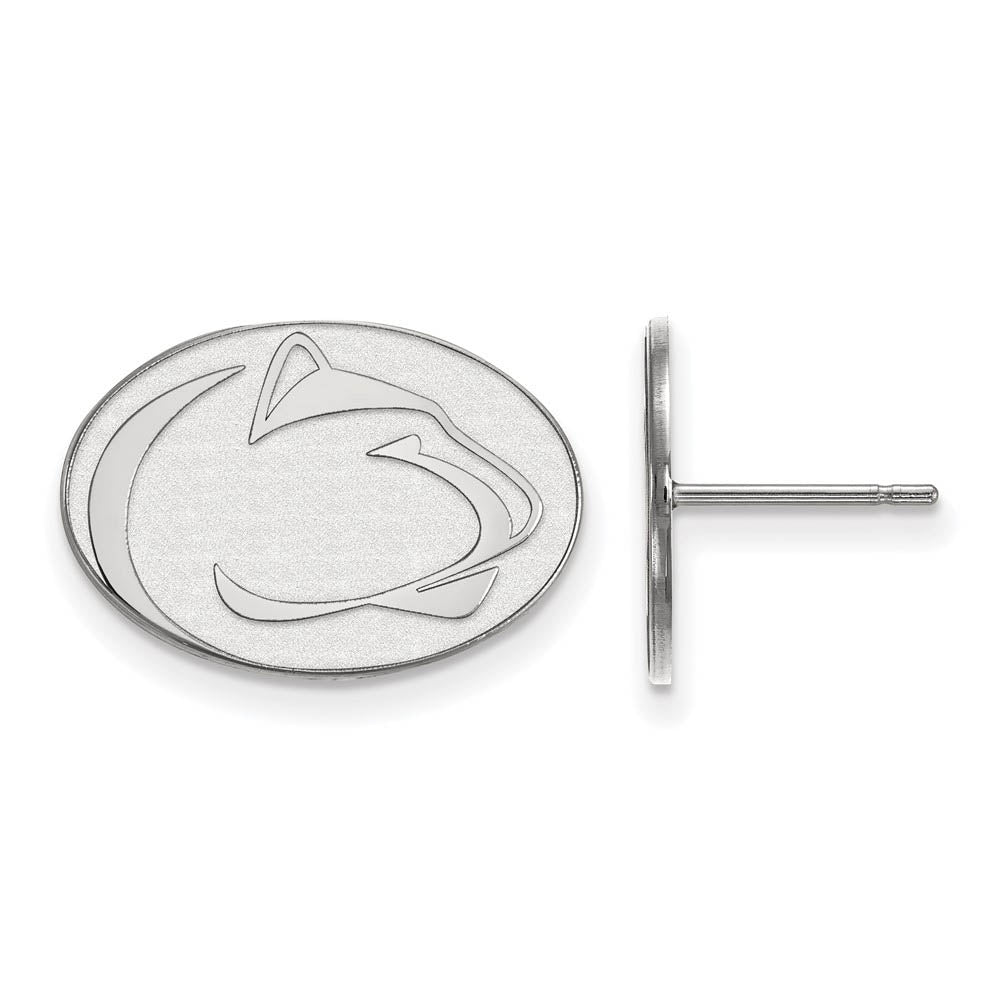 14k White Gold Penn State University Small Post Earrings, Item E14703 by The Black Bow Jewelry Co.