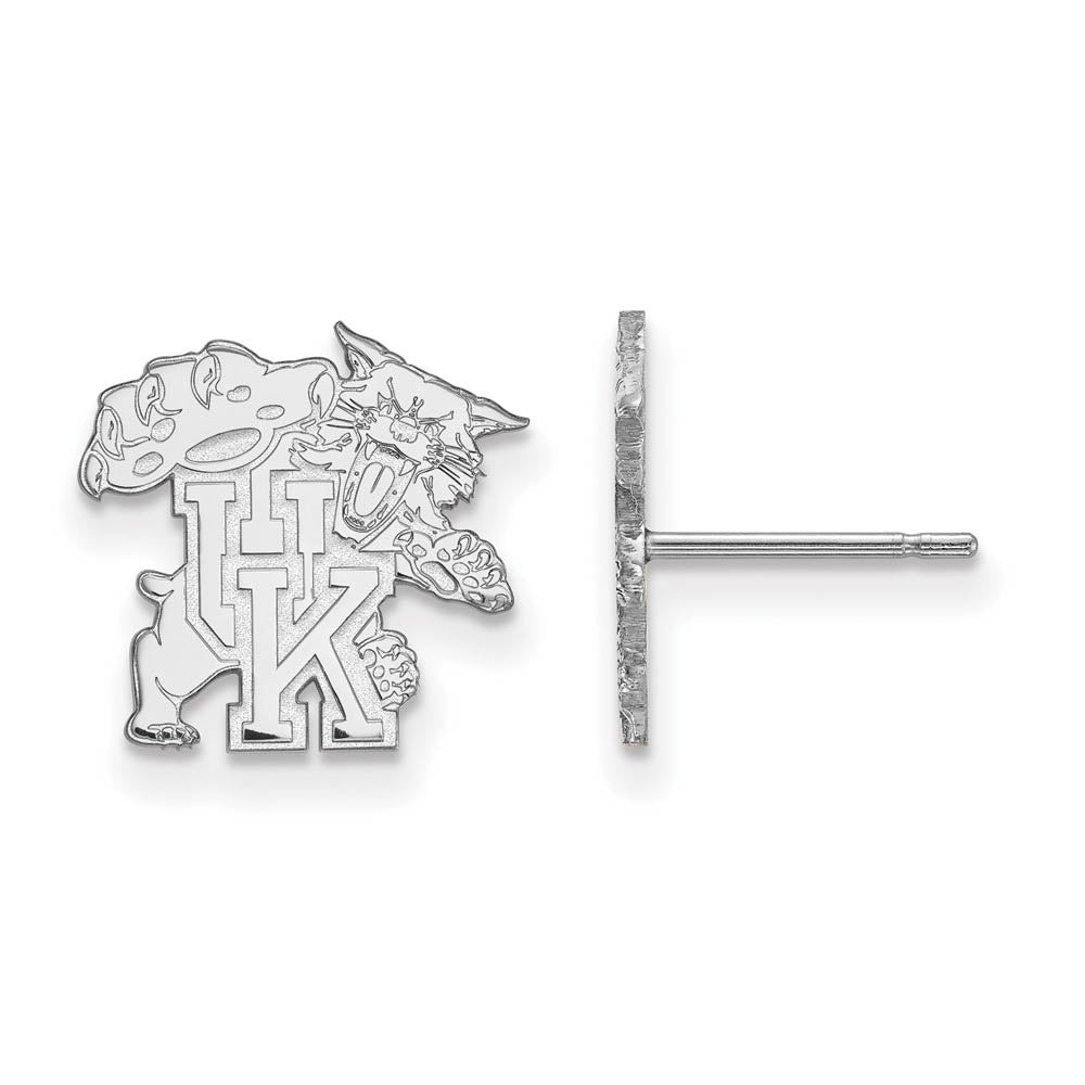 14k White Gold University of Kentucky Small Post Earrings, Item E14739 by The Black Bow Jewelry Co.