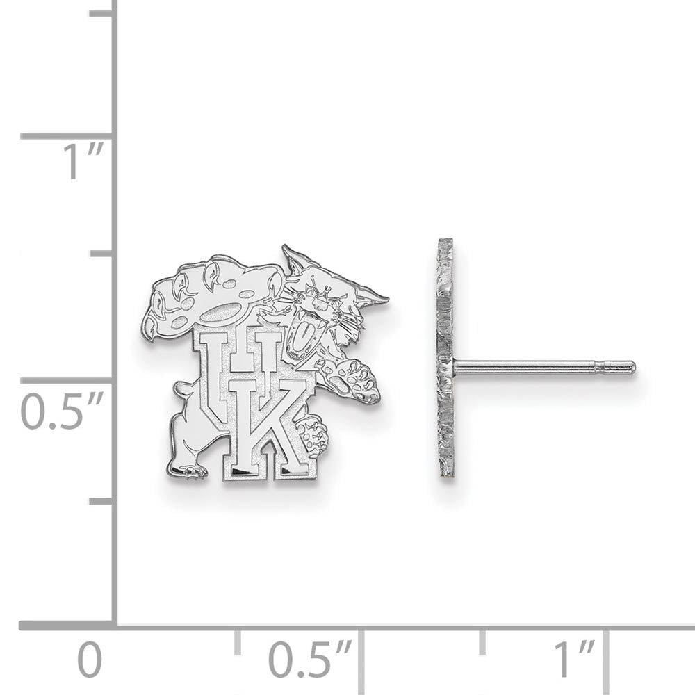 Alternate view of the 14k White Gold University of Kentucky Small Post Earrings by The Black Bow Jewelry Co.