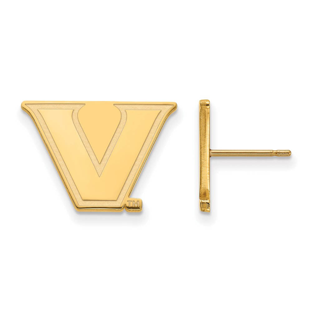 14k Yellow Gold Vanderbilt University Small Post Earrings, Item E14795 by The Black Bow Jewelry Co.
