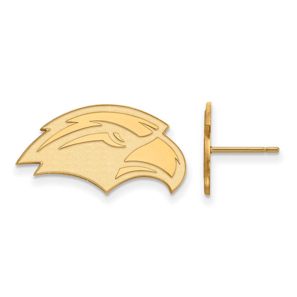 14k Yellow Gold University of Southern Miss Small Post Earrings, Item E14808 by The Black Bow Jewelry Co.