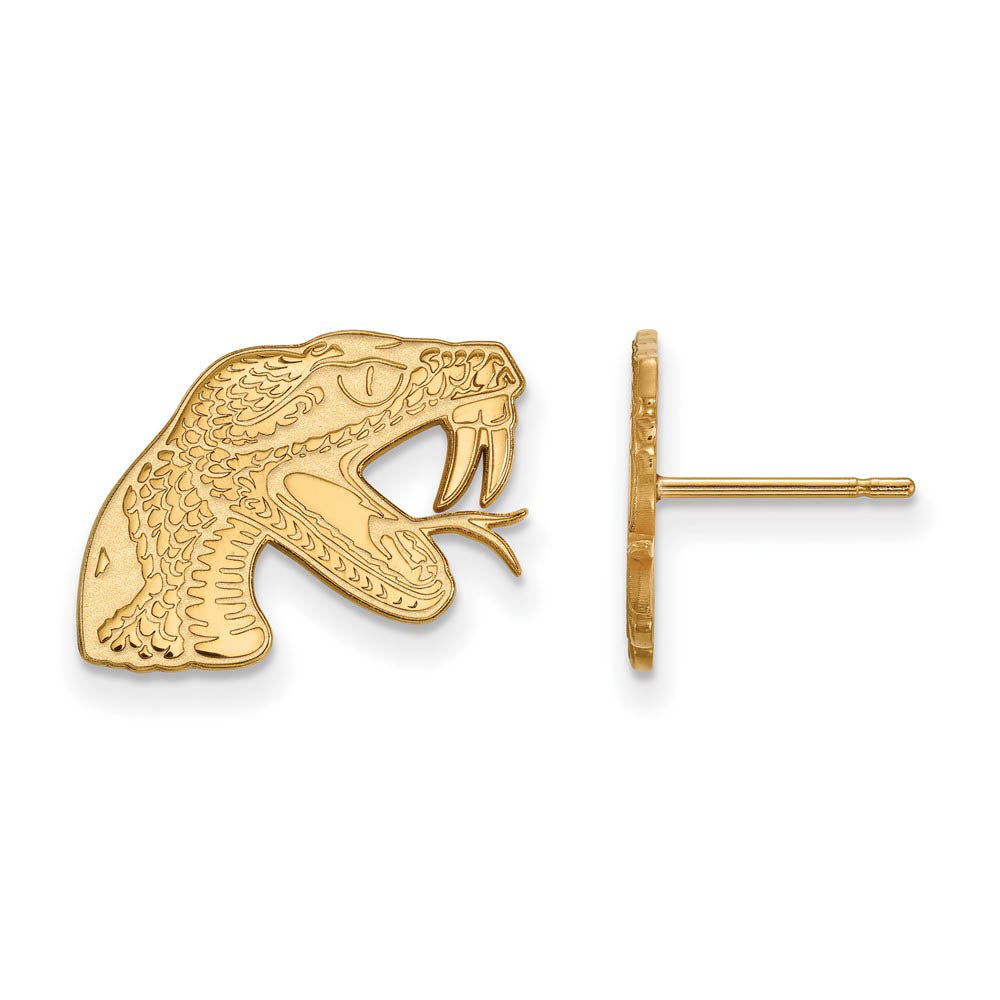 14k Yellow Gold Florida A&M University Small Post Earrings, Item E14817 by The Black Bow Jewelry Co.