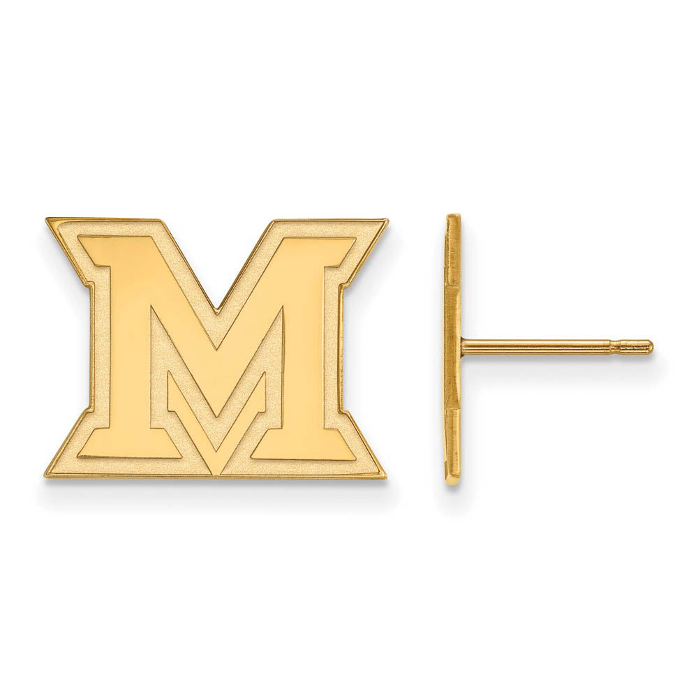14k Yellow Gold Miami University Small Post Earrings, Item E14820 by The Black Bow Jewelry Co.