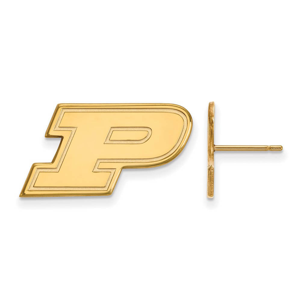 14k Yellow Gold Purdue Small Initial P Post Earrings, Item E14861 by The Black Bow Jewelry Co.