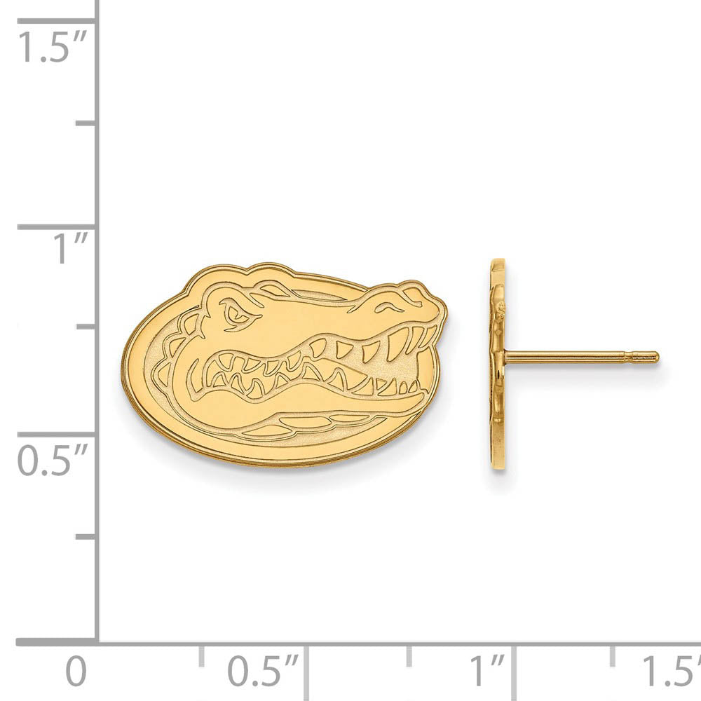 Alternate view of the 14k Yellow Gold University of Florida Small Mascot Post Earrings by The Black Bow Jewelry Co.