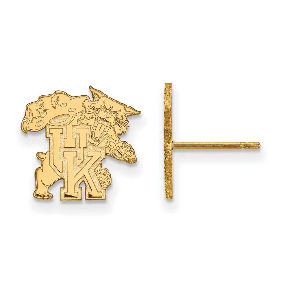 14k Yellow Gold University of Kentucky Small Post Earrings, Item E14915 by The Black Bow Jewelry Co.