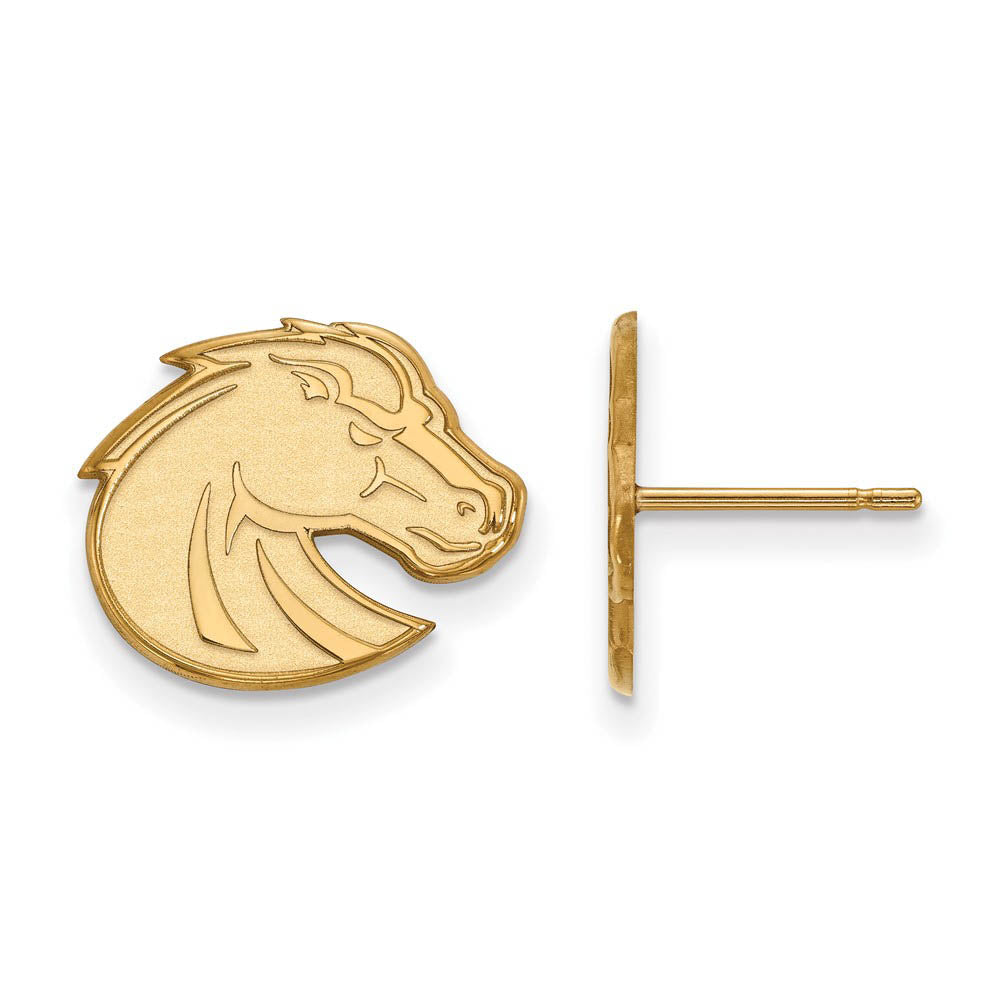 14k Gold Plated Silver Boise State University Small Post Earrings, Item E14932 by The Black Bow Jewelry Co.