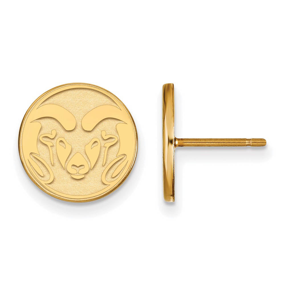 14k Gold Plated Silver Colorado State University Post Earrings, Item E14935 by The Black Bow Jewelry Co.