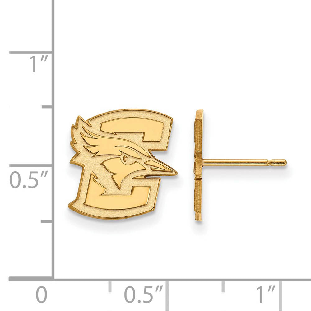 Alternate view of the 14k Gold Plated Silver Creighton University Small Post Earrings by The Black Bow Jewelry Co.