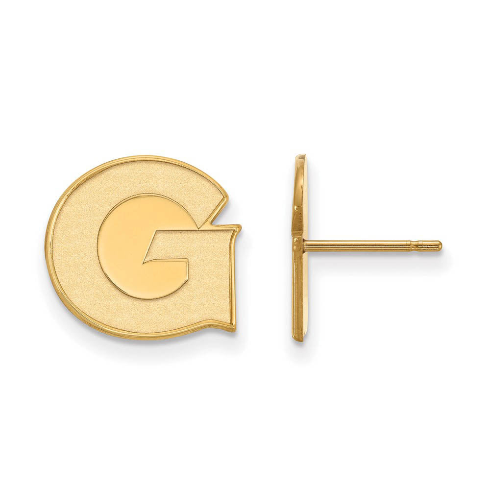 14k Gold Plated Silver Georgetown University Small Post Earrings, Item E14940 by The Black Bow Jewelry Co.