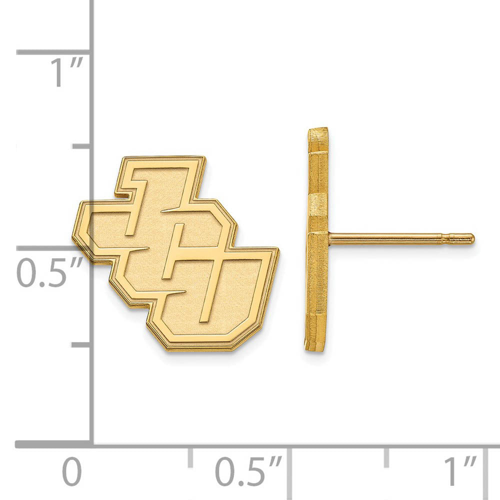 Alternate view of the 14k Gold Plated Silver John Carroll University Post Earrings by The Black Bow Jewelry Co.