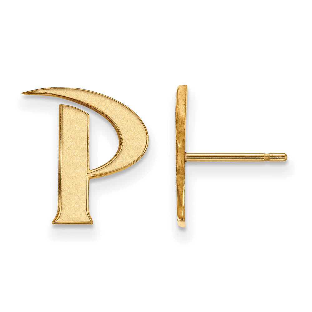 14k Gold Plated Silver Pepperdine University Small Post Earrings, Item E14952 by The Black Bow Jewelry Co.