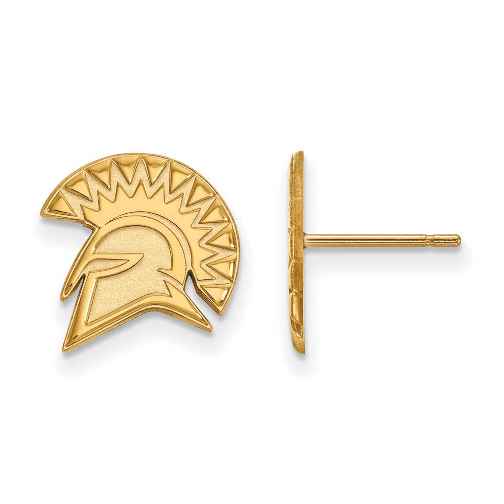 14k Gold Plated Silver San Jose State University Post Earrings, Item E14955 by The Black Bow Jewelry Co.