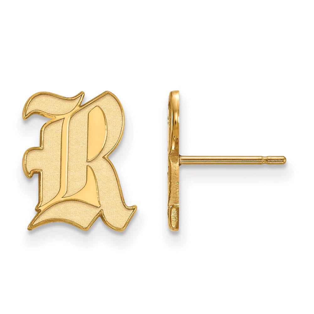 14k Gold Plated Silver Rice University Small Post Earrings, Item E14977 by The Black Bow Jewelry Co.