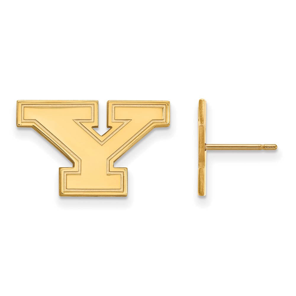 14k Gold Plated Silver Youngstown State Post Earrings, Item E14979 by The Black Bow Jewelry Co.
