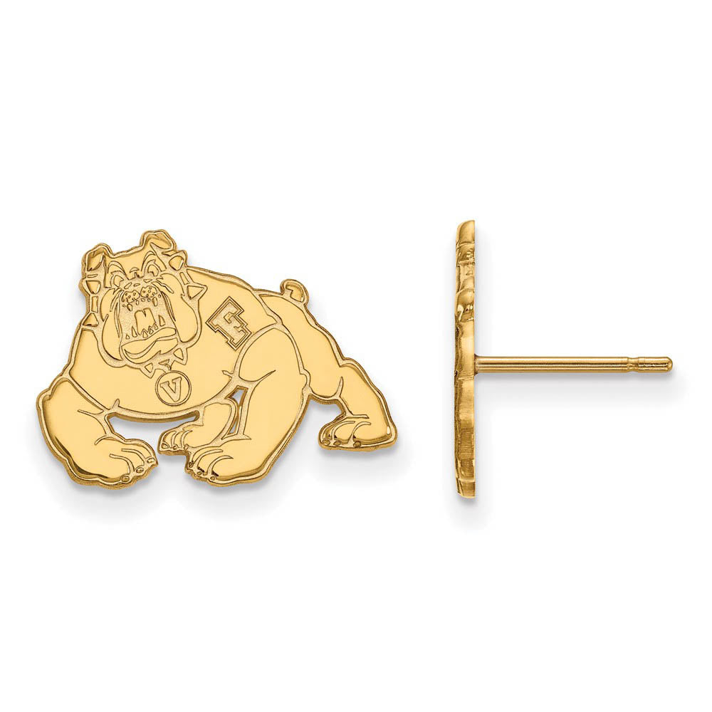 14k Gold Plated Silver California State U Fresno Post Earrings, Item E14983 by The Black Bow Jewelry Co.