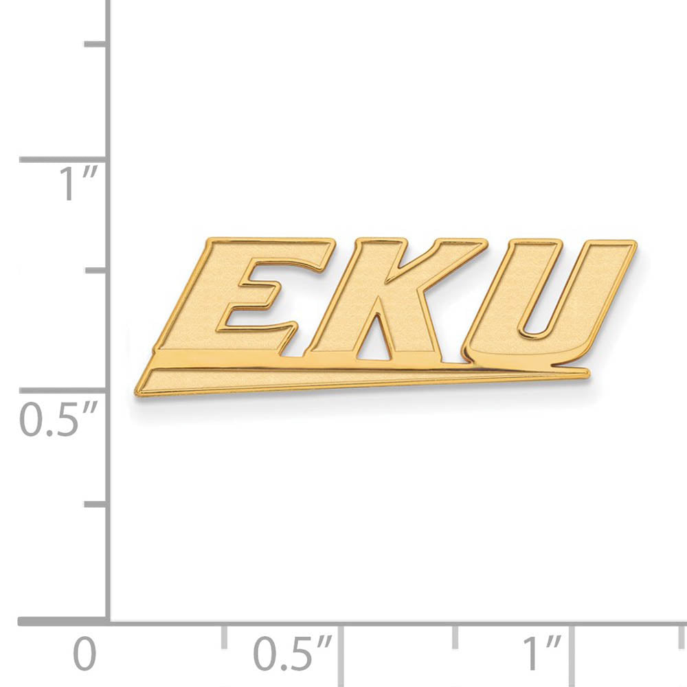Alternate view of the 14k Gold Plated Silver Eastern Kentucky University Post Earring by The Black Bow Jewelry Co.