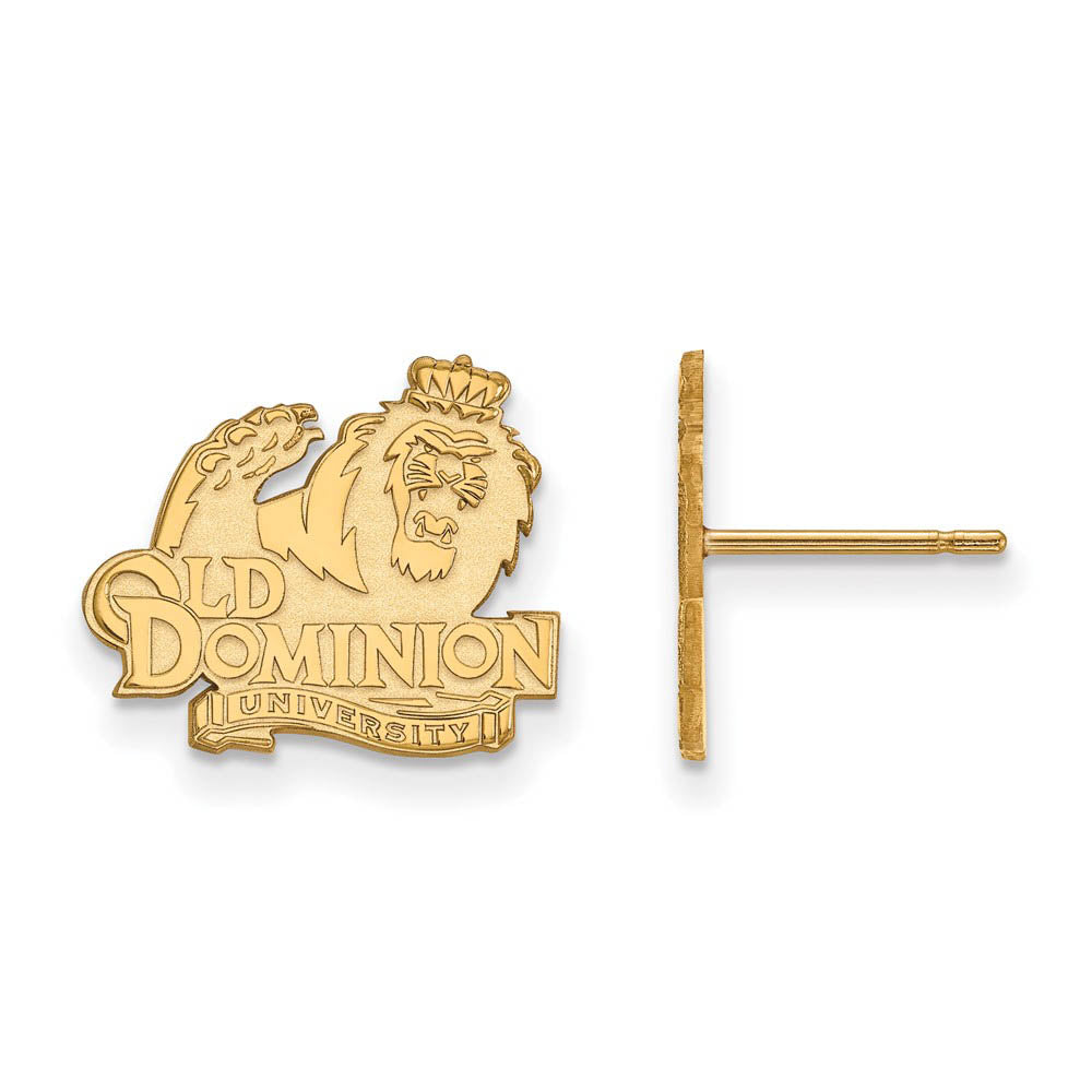 14k Gold Plated Silver Old Dominion University Post Earrings, Item E15005 by The Black Bow Jewelry Co.