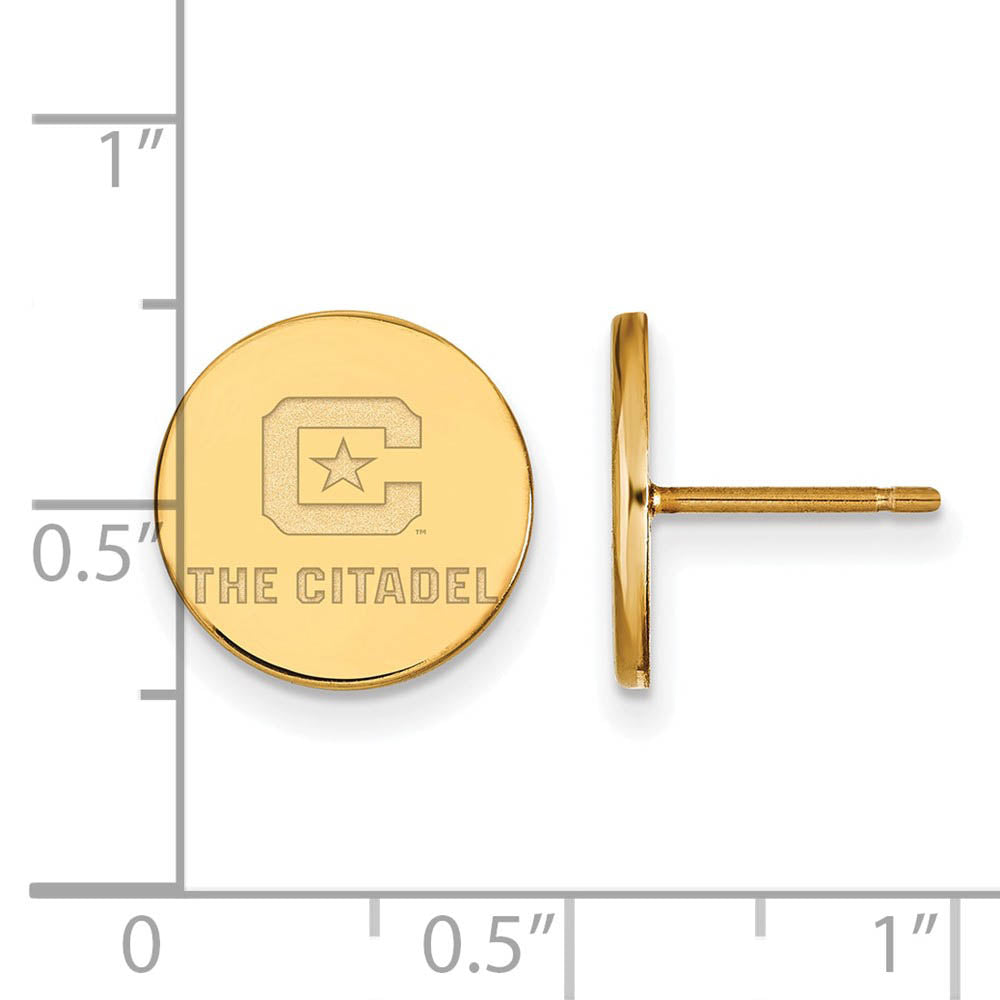 Alternate view of the 14K Yellow Gold Plated Sterling Silver The Citadel Small Post Earrings by The Black Bow Jewelry Co.