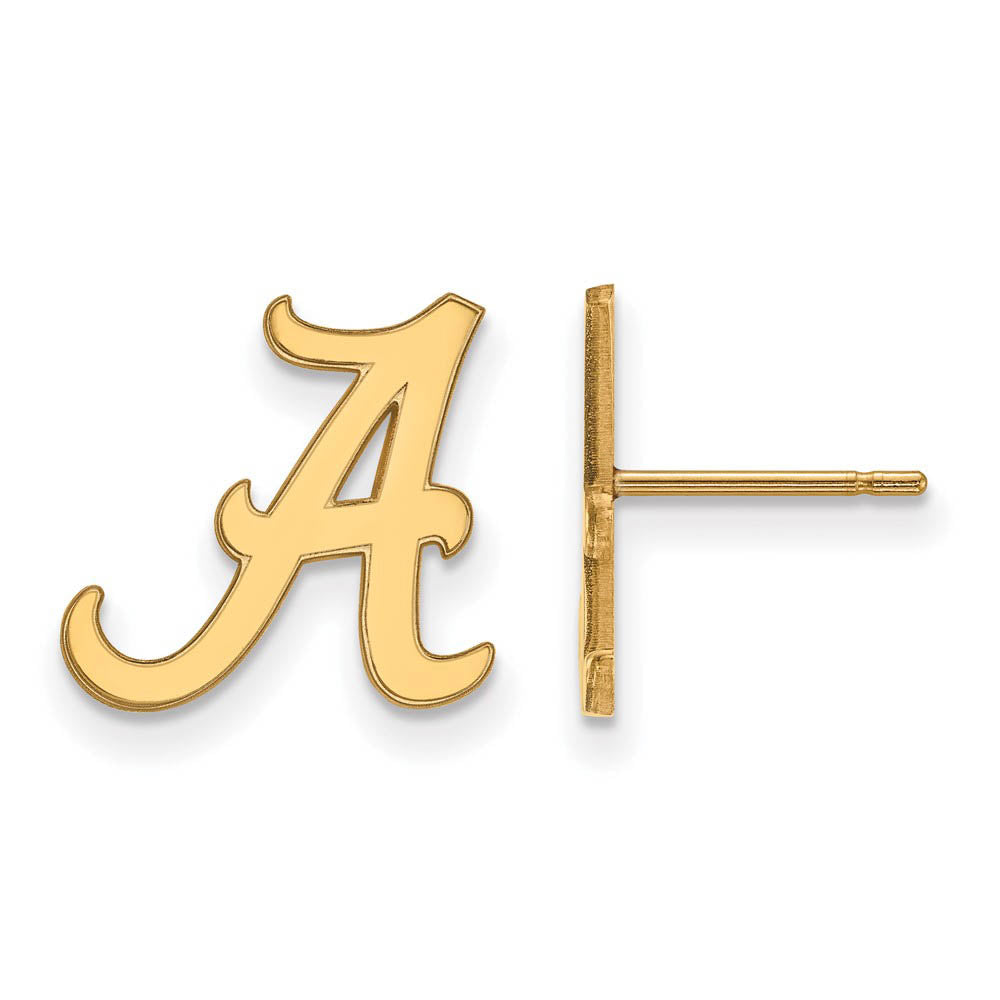 14k Gold Plated Silver University of Alabama SM Post Earrings, Item E15046 by The Black Bow Jewelry Co.