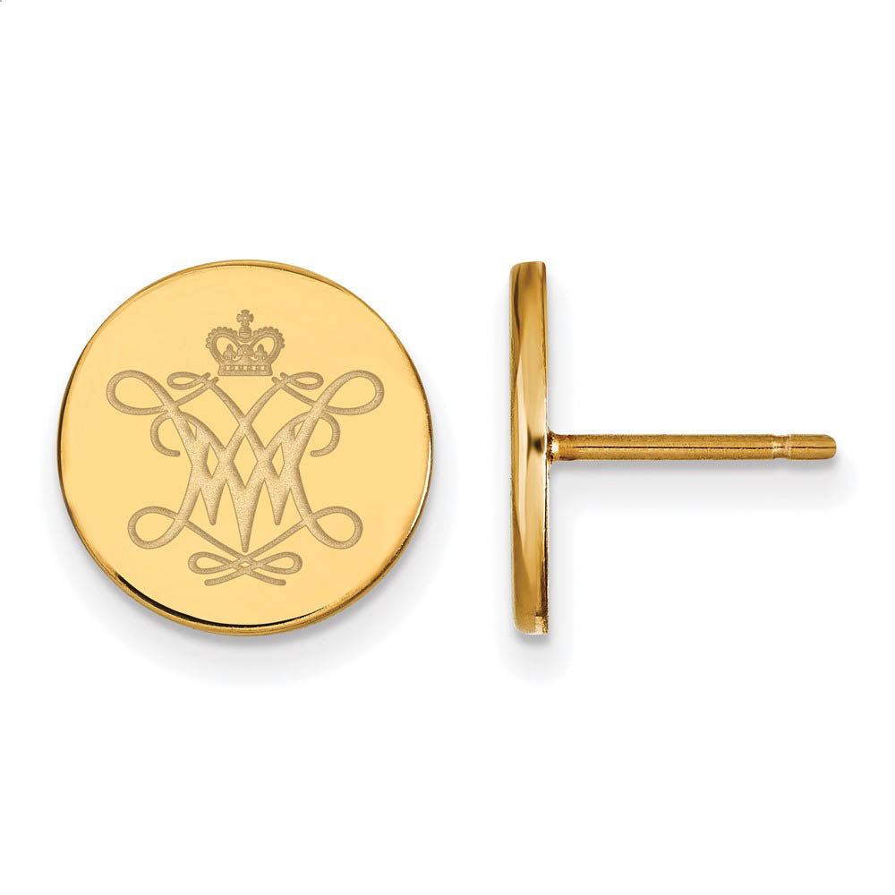 14k Gold Plated Silver William and Mary Small Disc Earrings, Item E15062 by The Black Bow Jewelry Co.