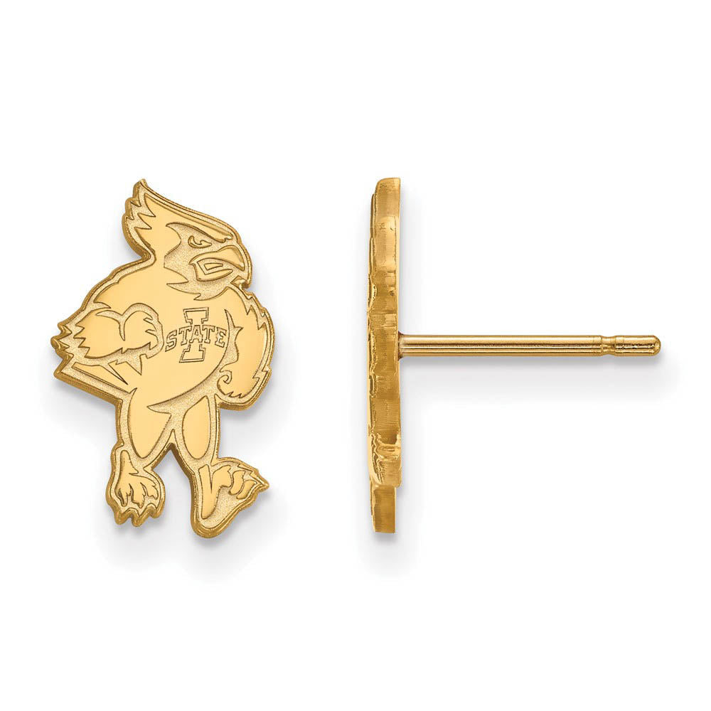 14k Gold Plated Silver Iowa State University Small Post Earrings, Item E15067 by The Black Bow Jewelry Co.