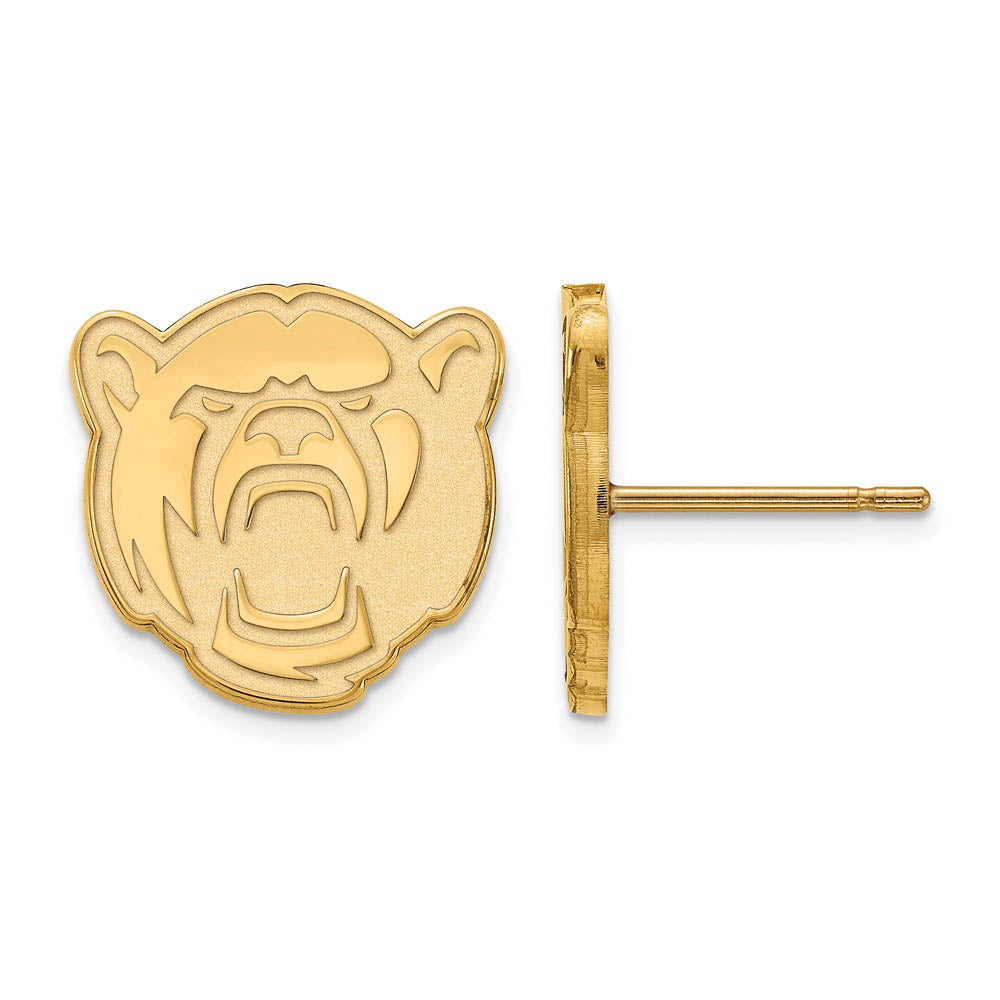 14k Gold Plated Silver Baylor University Small Post Earrings, Item E15070 by The Black Bow Jewelry Co.