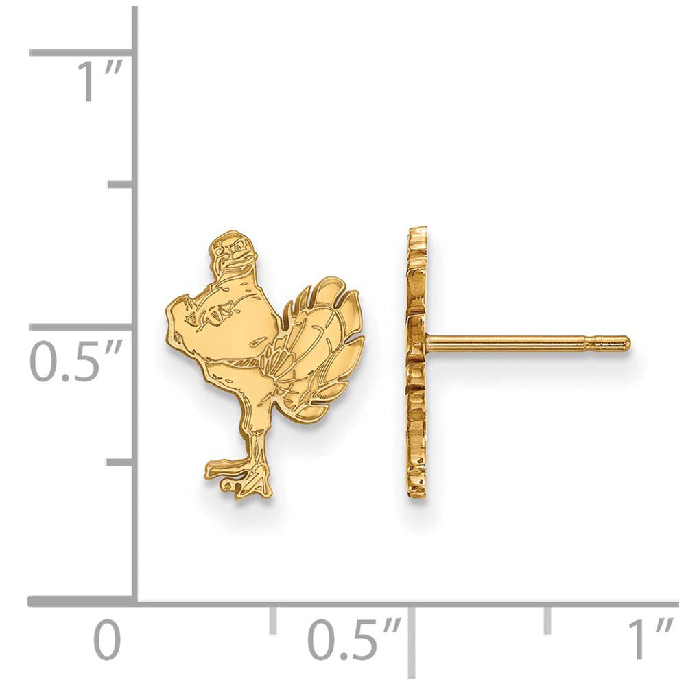 Alternate view of the 14k Gold Plated Silver Virginia Tech Small Post Earrings by The Black Bow Jewelry Co.