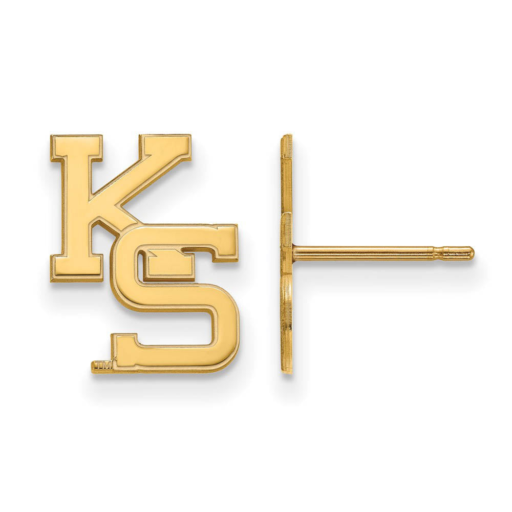 14k Gold Plated Silver Kansas State University Post Earrings, Item E15100 by The Black Bow Jewelry Co.