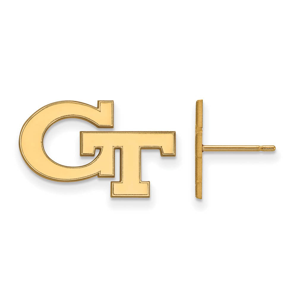 14k Gold Plated Silver Georgia Technology Small Post Earring, Item E15111 by The Black Bow Jewelry Co.