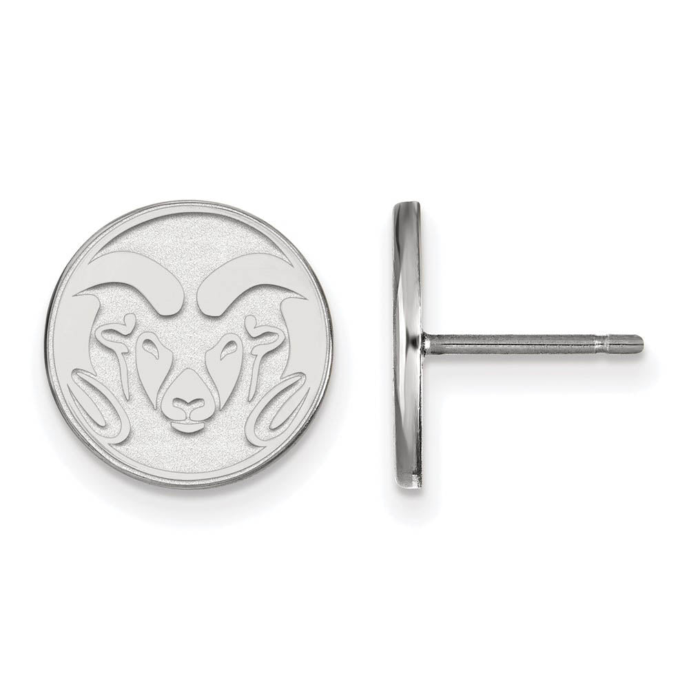 Sterling Silver Colorado State University Small Post Earrings, Item E15127 by The Black Bow Jewelry Co.
