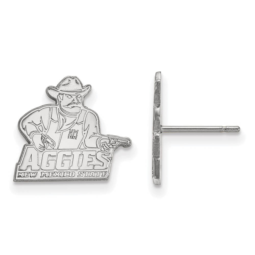 Sterling Silver New Mexico State University Small Post Earrings, Item E15142 by The Black Bow Jewelry Co.