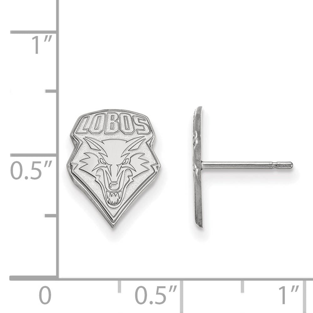 Alternate view of the Sterling Silver University of New Mexico Small Post Earrings by The Black Bow Jewelry Co.