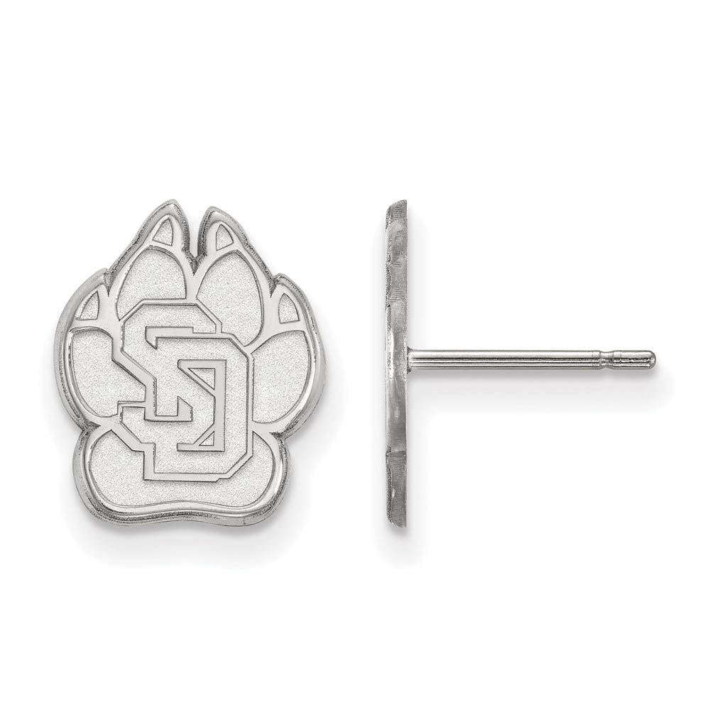 Sterling Silver University of South Dakota Small Post Earrings, Item E15161 by The Black Bow Jewelry Co.