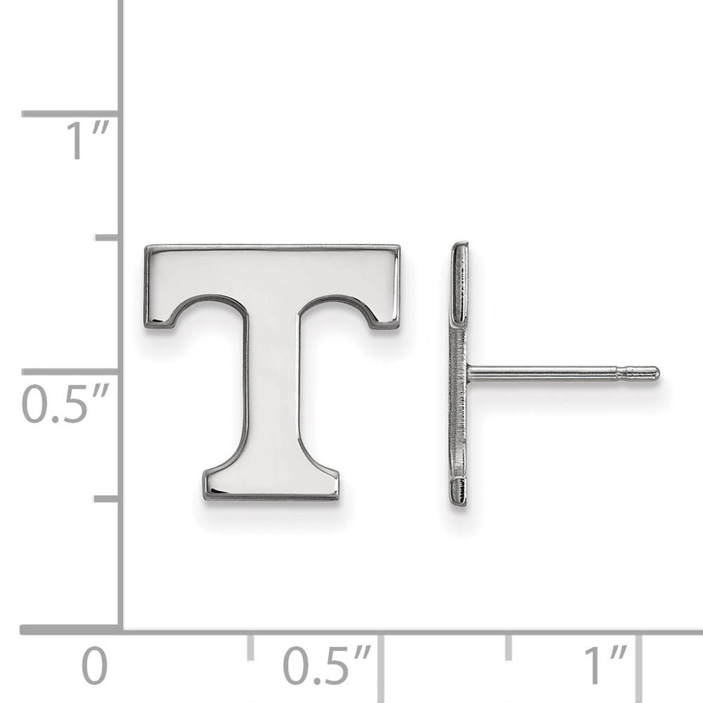 Alternate view of the Sterling Silver University of Tennessee Sm Initial T Post Earrings by The Black Bow Jewelry Co.