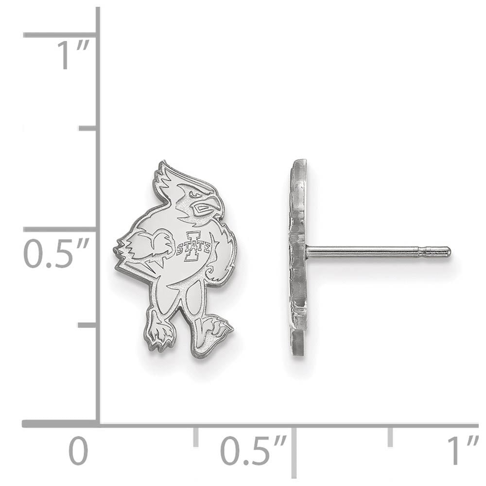Alternate view of the Sterling Silver Iowa State University Small Post Earrings by The Black Bow Jewelry Co.