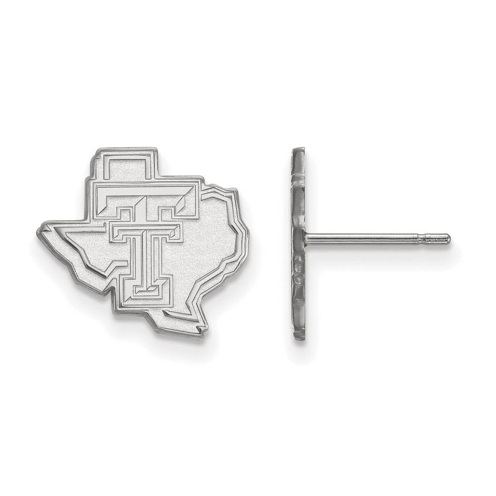 Sterling Silver Texas Tech University Small Logo Post Earrings, Item E15283 by The Black Bow Jewelry Co.