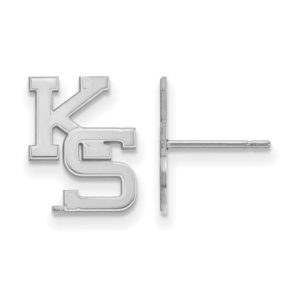 Sterling Silver Kansas State University Small Post Earrings, Item E15292 by The Black Bow Jewelry Co.