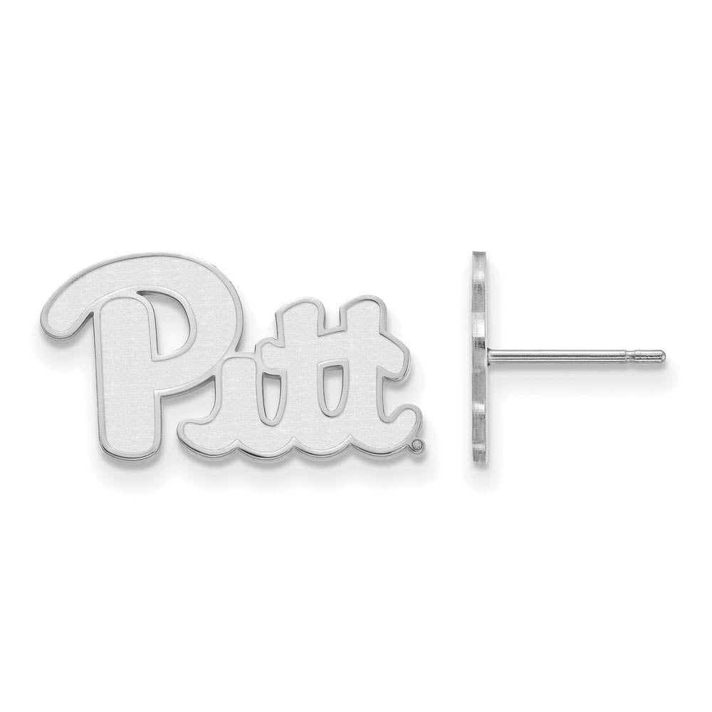 Sterling Silver University of Pittsburgh Small Post Earrings, Item E15307 by The Black Bow Jewelry Co.