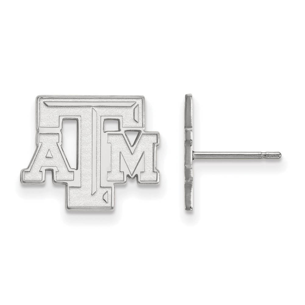 Sterling Silver Texas A&M University Small 'ATM' Post Earrings, Item E15309 by The Black Bow Jewelry Co.