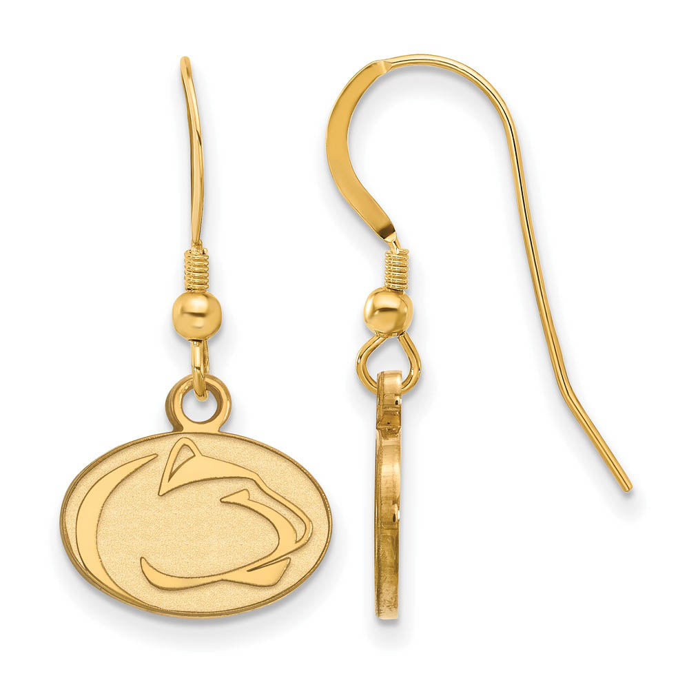 14k Gold Plated Silver Penn State University XS (Tiny) Dangle Earrings, Item E15314 by The Black Bow Jewelry Co.