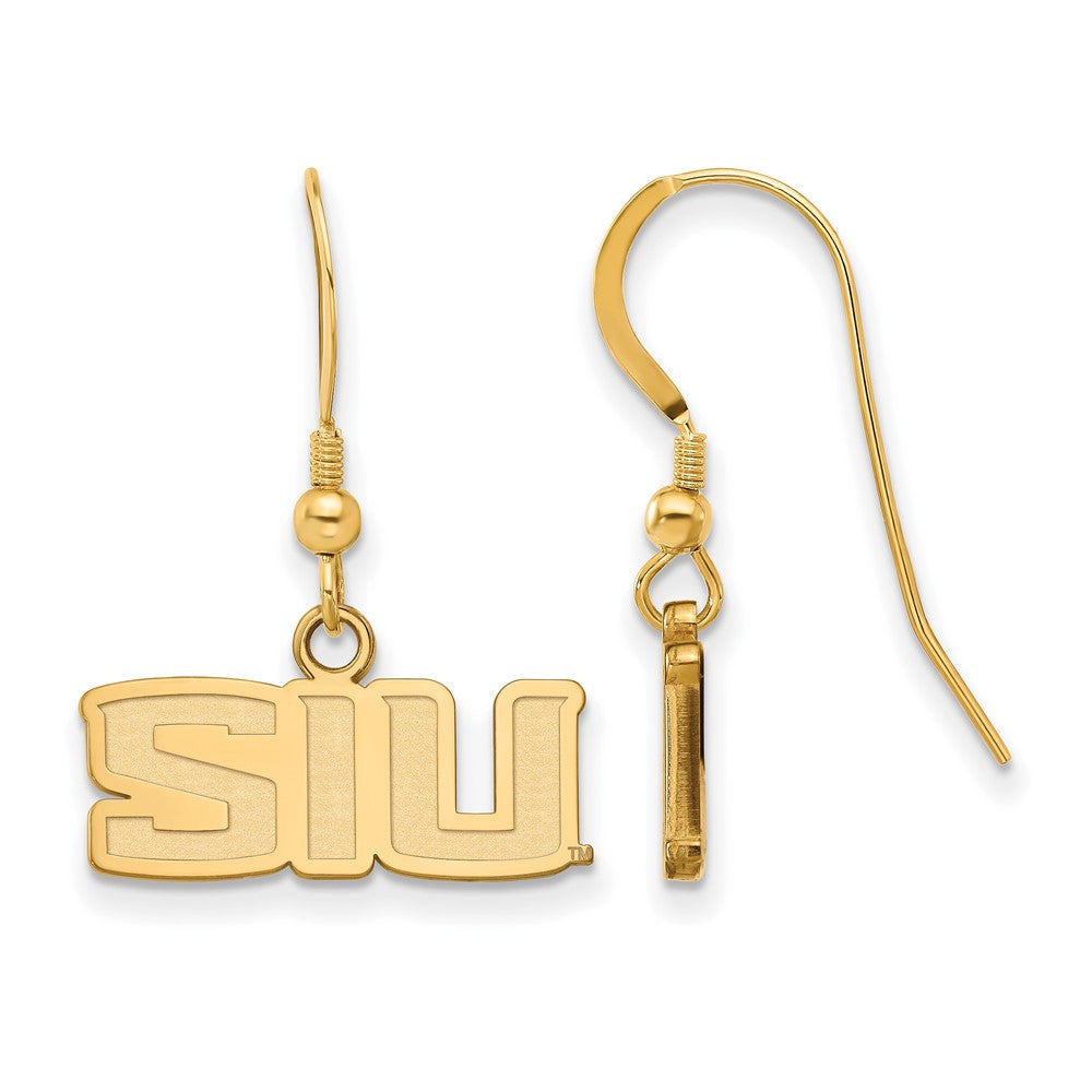 14k Gold Plated Silver South Illinois University Dangle Earring, Item E15333 by The Black Bow Jewelry Co.
