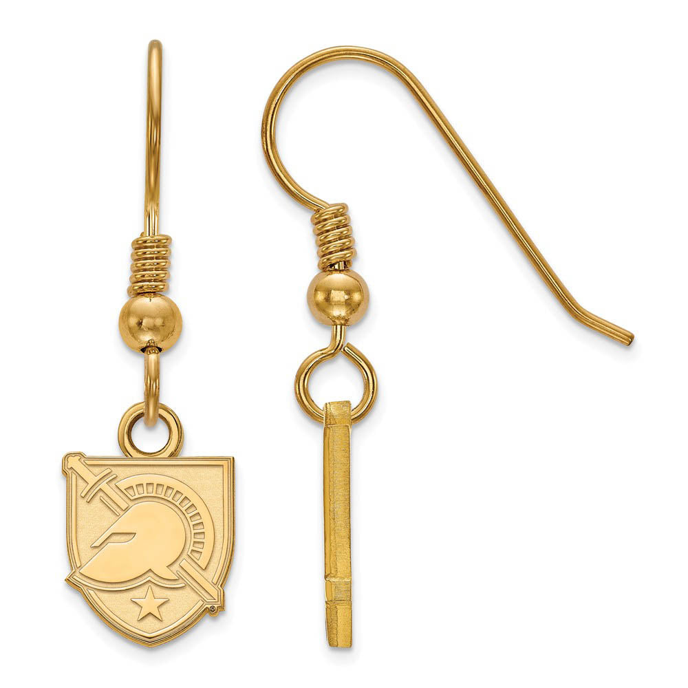 14k Gold Plated Silver U.S. Military Academy XS (Tiny) Dangle Earrings, Item E15354 by The Black Bow Jewelry Co.