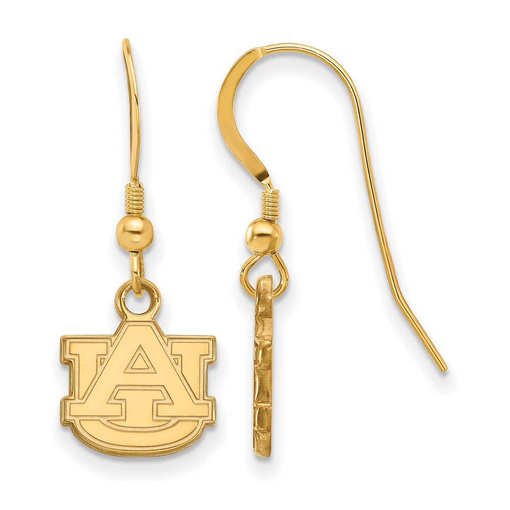 14k Gold Plated Silver Auburn Univ. XS (Tiny) Dangle Earrings, Item E15360 by The Black Bow Jewelry Co.