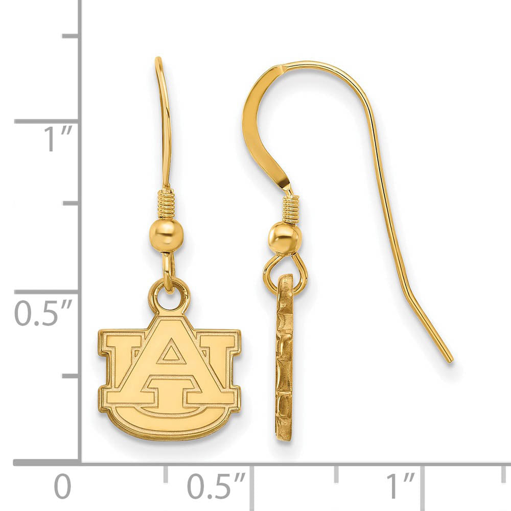 Alternate view of the 14k Gold Plated Silver Auburn Univ. XS (Tiny) Dangle Earrings by The Black Bow Jewelry Co.