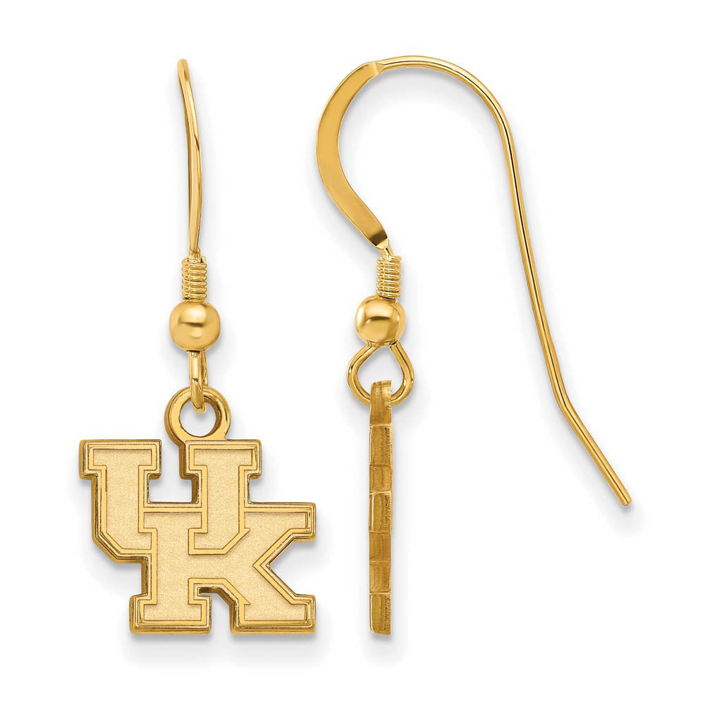 14k Gold Plated Silver Univ. of Kentucky XS (Tiny) Dangle Earrings, Item E15381 by The Black Bow Jewelry Co.