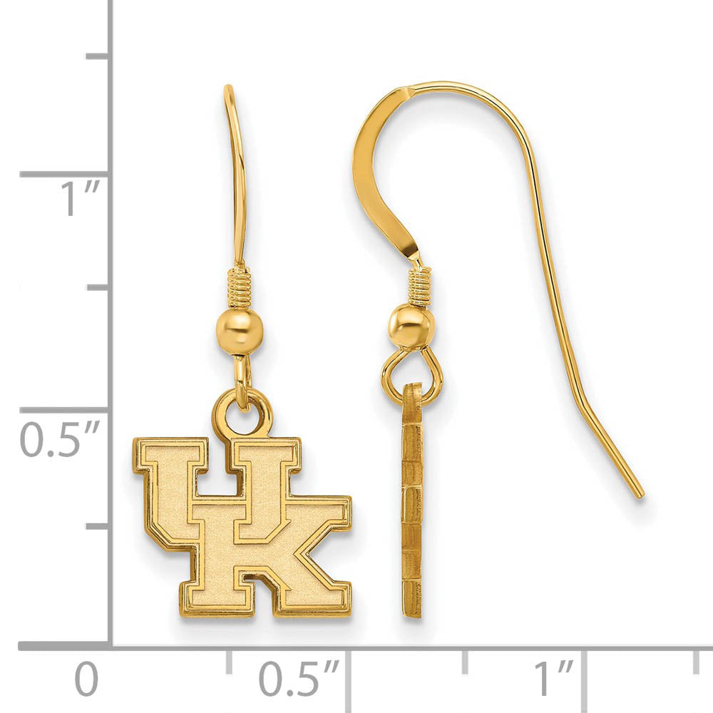 Alternate view of the 14k Gold Plated Silver Univ. of Kentucky XS (Tiny) Dangle Earrings by The Black Bow Jewelry Co.