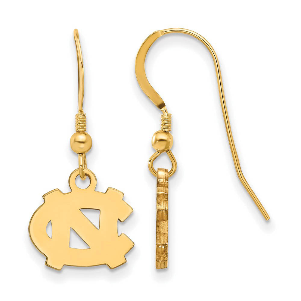 14k Gold Plated Silver U of North Carolina XS (Tiny) Dangle Earring, Item E15389 by The Black Bow Jewelry Co.