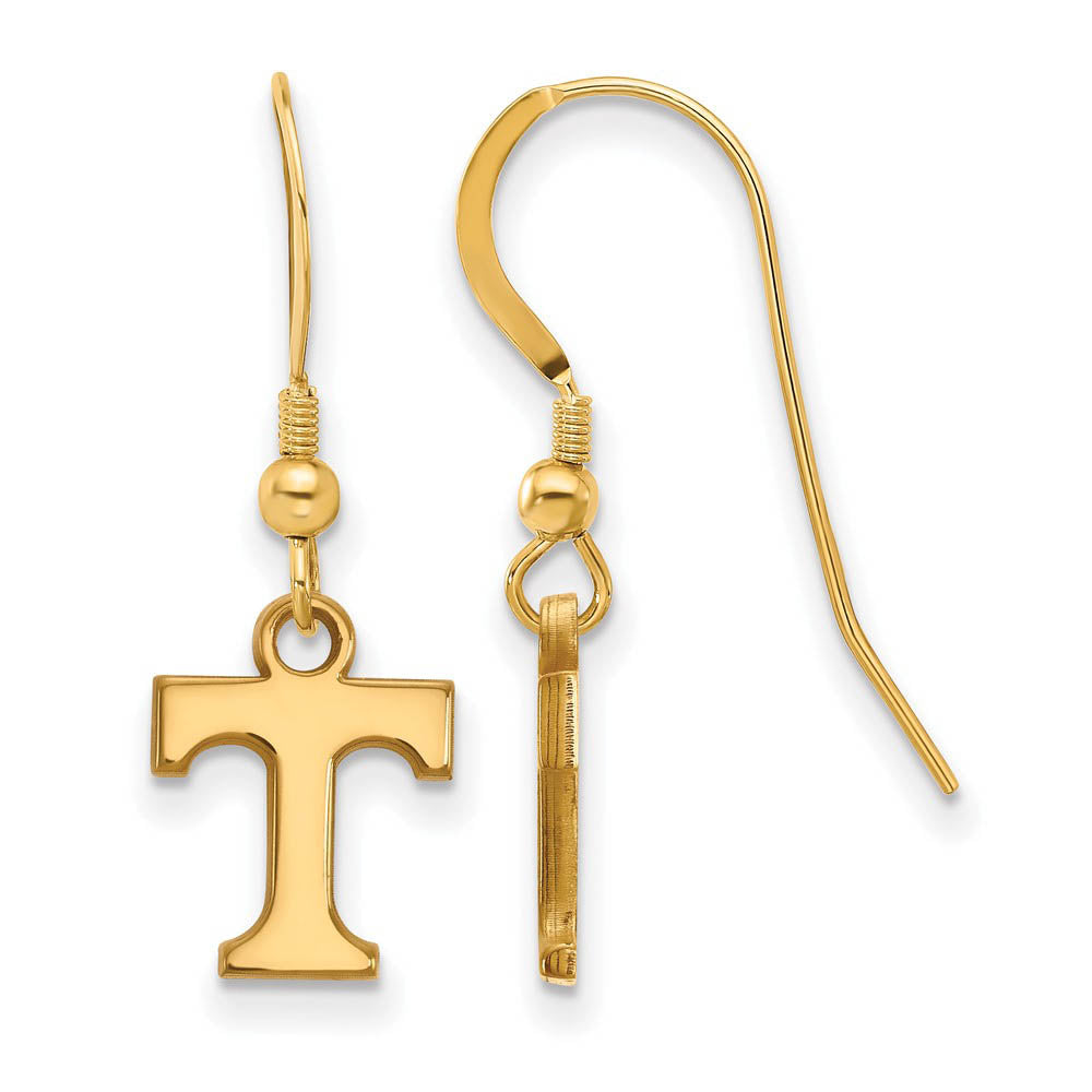 14k Gold Plated Silver Univ. of Tennessee XS (Tiny) Dangle Earrings, Item E15392 by The Black Bow Jewelry Co.