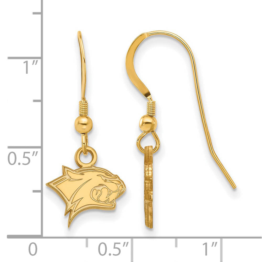 Alternate view of the 14k Gold Plated Silver Univ. of New Hampshire Dangle Earrings by The Black Bow Jewelry Co.